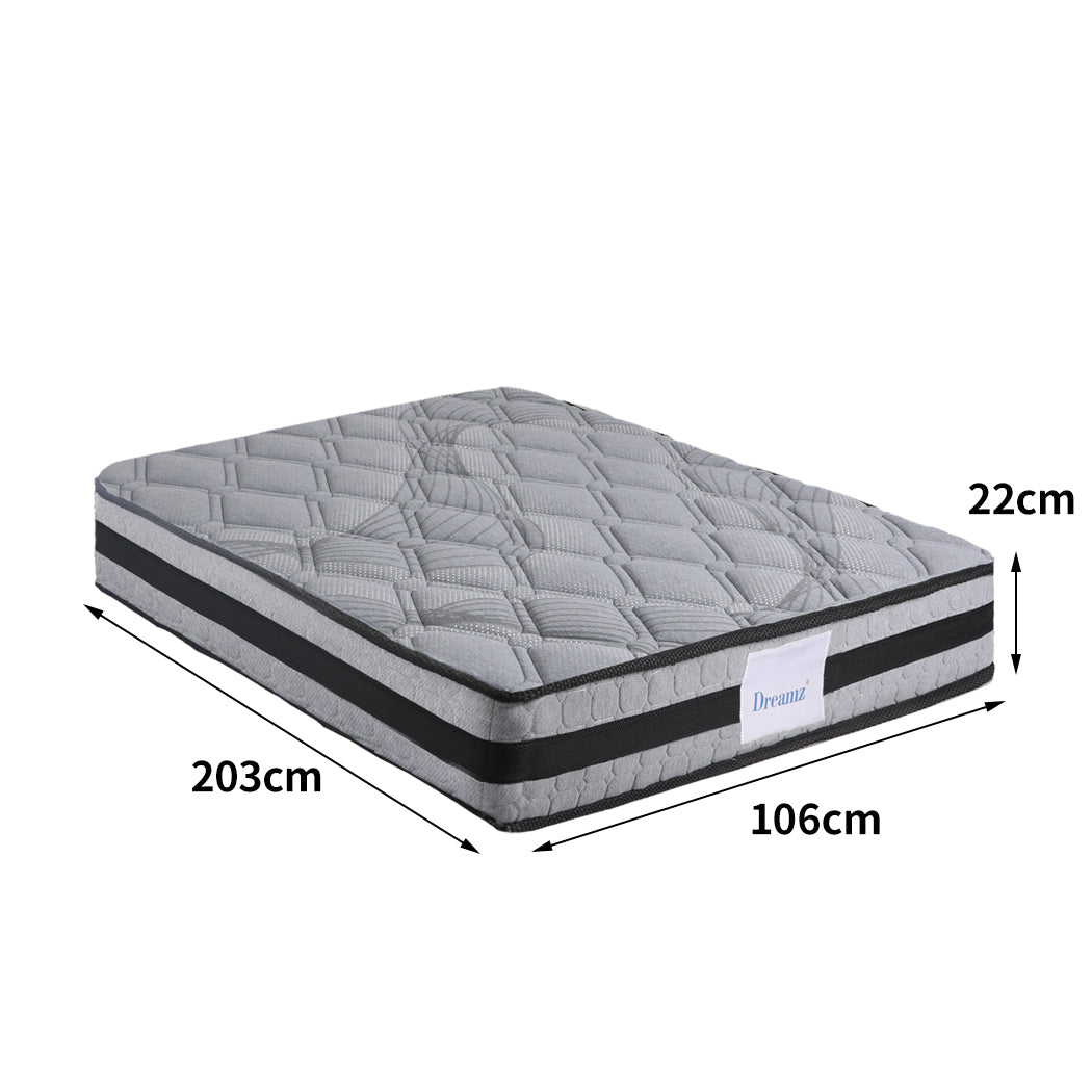 Dreamz Mattress Spring Foam Medium Firm All Size 22CM King Single Dark Grey - image3