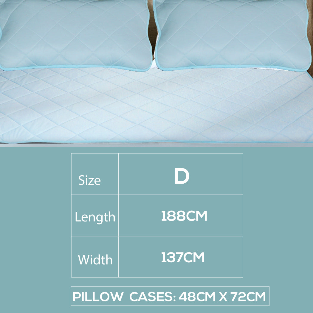 Mattress Protector Cool Topper Set  Pillow Case Double - image3