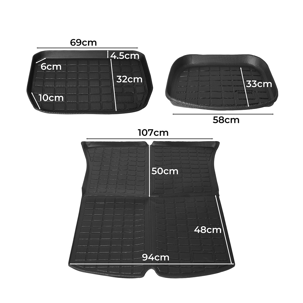 Manan Tesla Model Y Floor Mats Front Rear Trunk +Toolbox Anti-Slip Car Carpets - image3