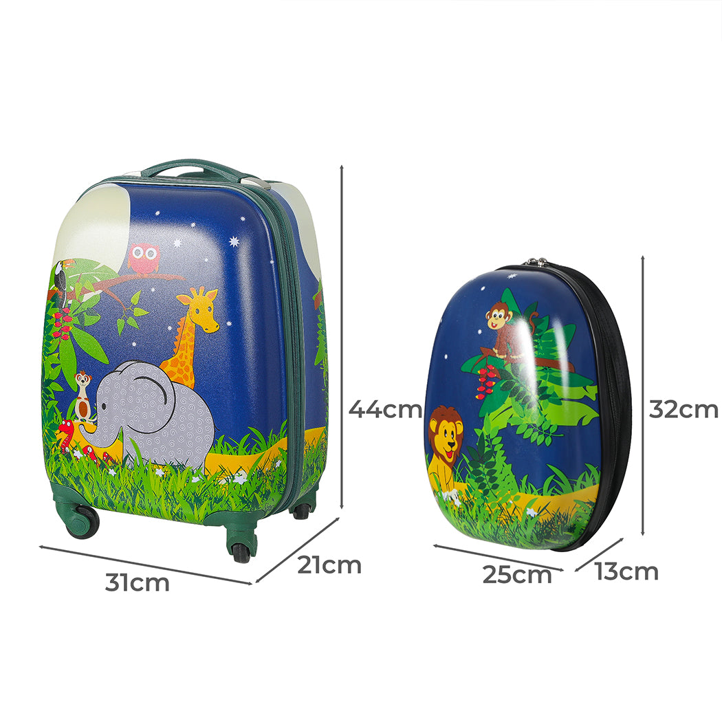 BoPeep 16''13'' 2PCS Kids Luggage Set Travel Suitcase Child Bag Backpack Jungle - image3