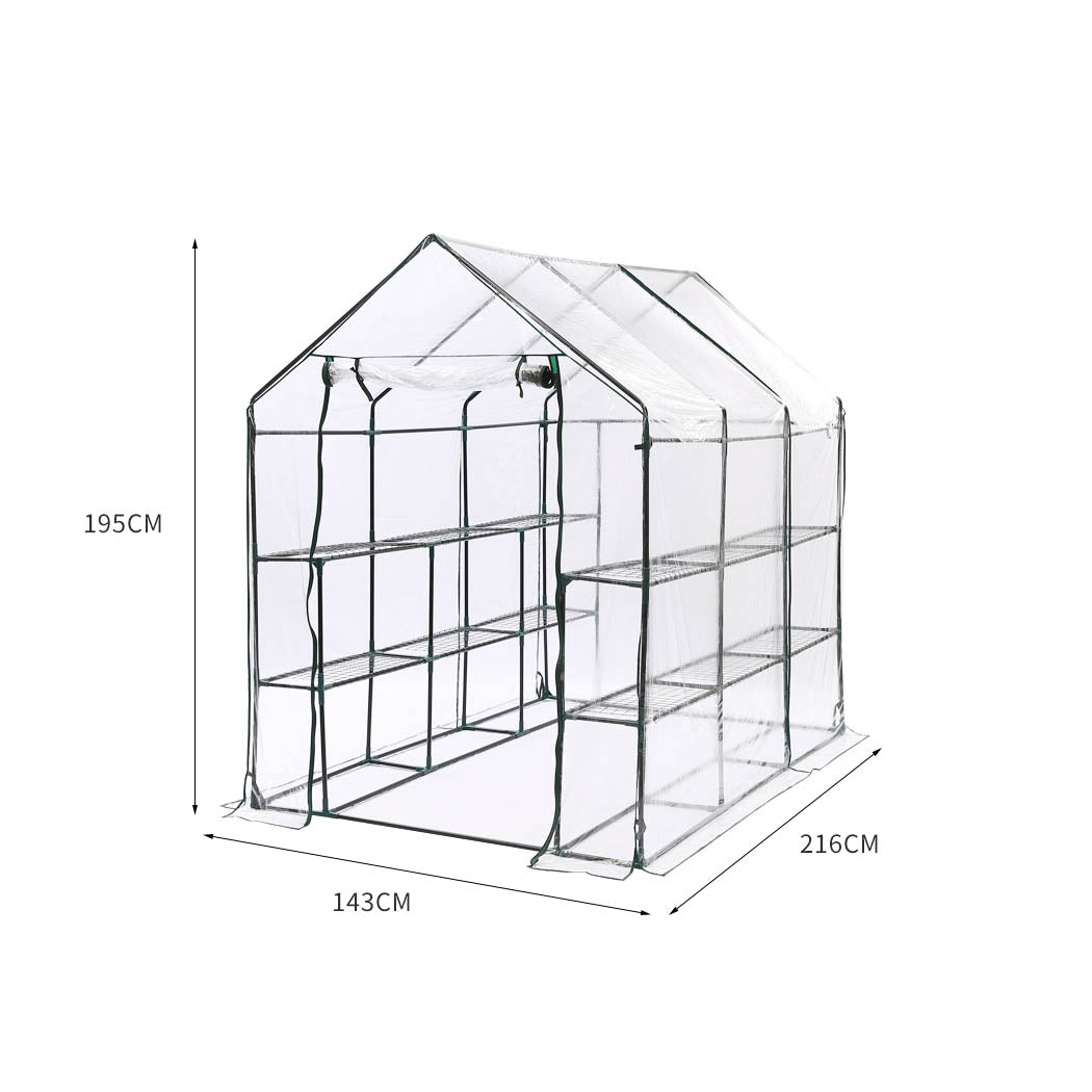 3 Tier Walk In Greenhouse Garden Shed PVC Cover Film Tunnel Green House Plant - image3