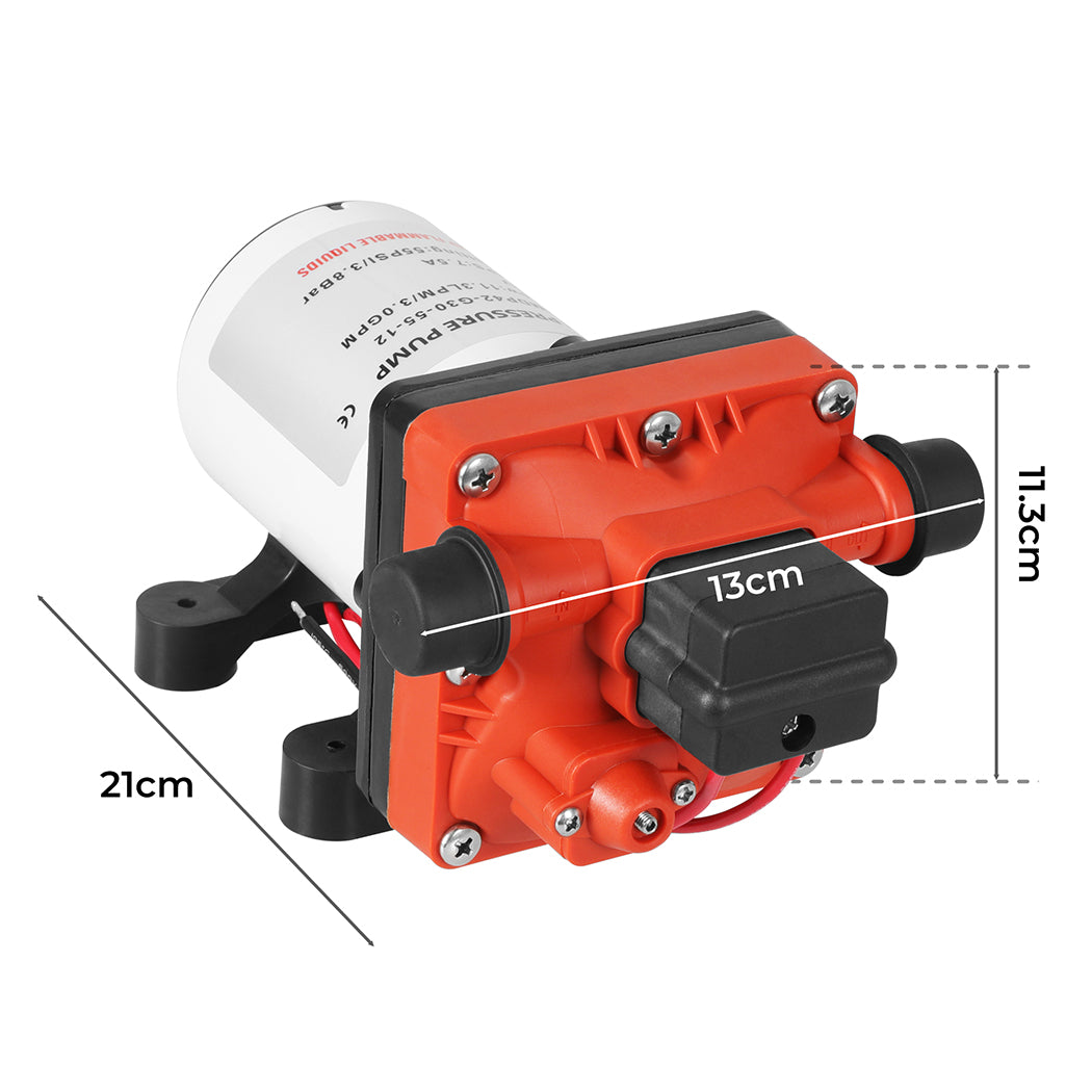 12V Water Pump High Pressure Fast Self-priming  Caravan 11.3L 55PSI Boat Camper - image3