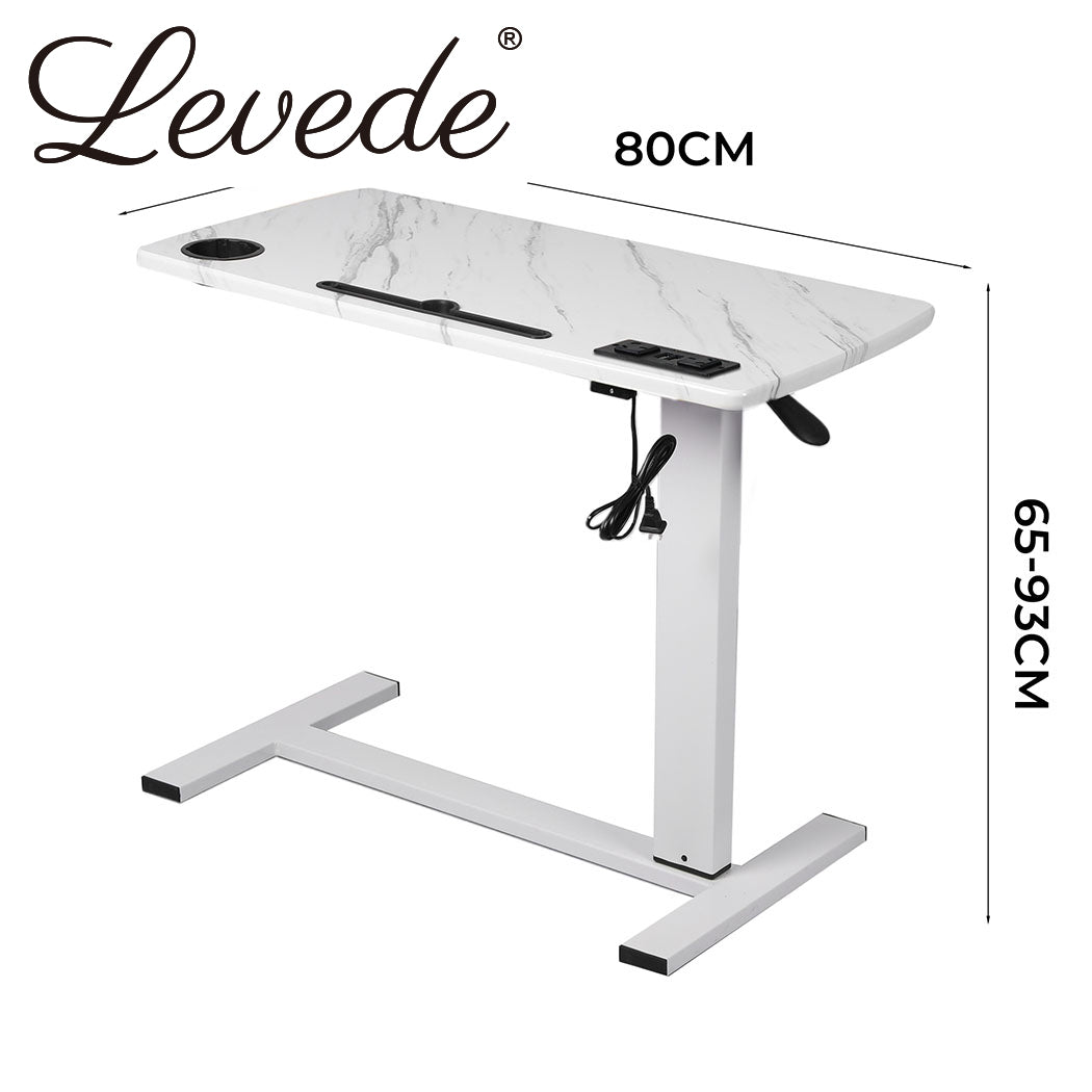 Standing Desk Height Adjustable Sit Stand Office Computer Table Shelf USB - image3