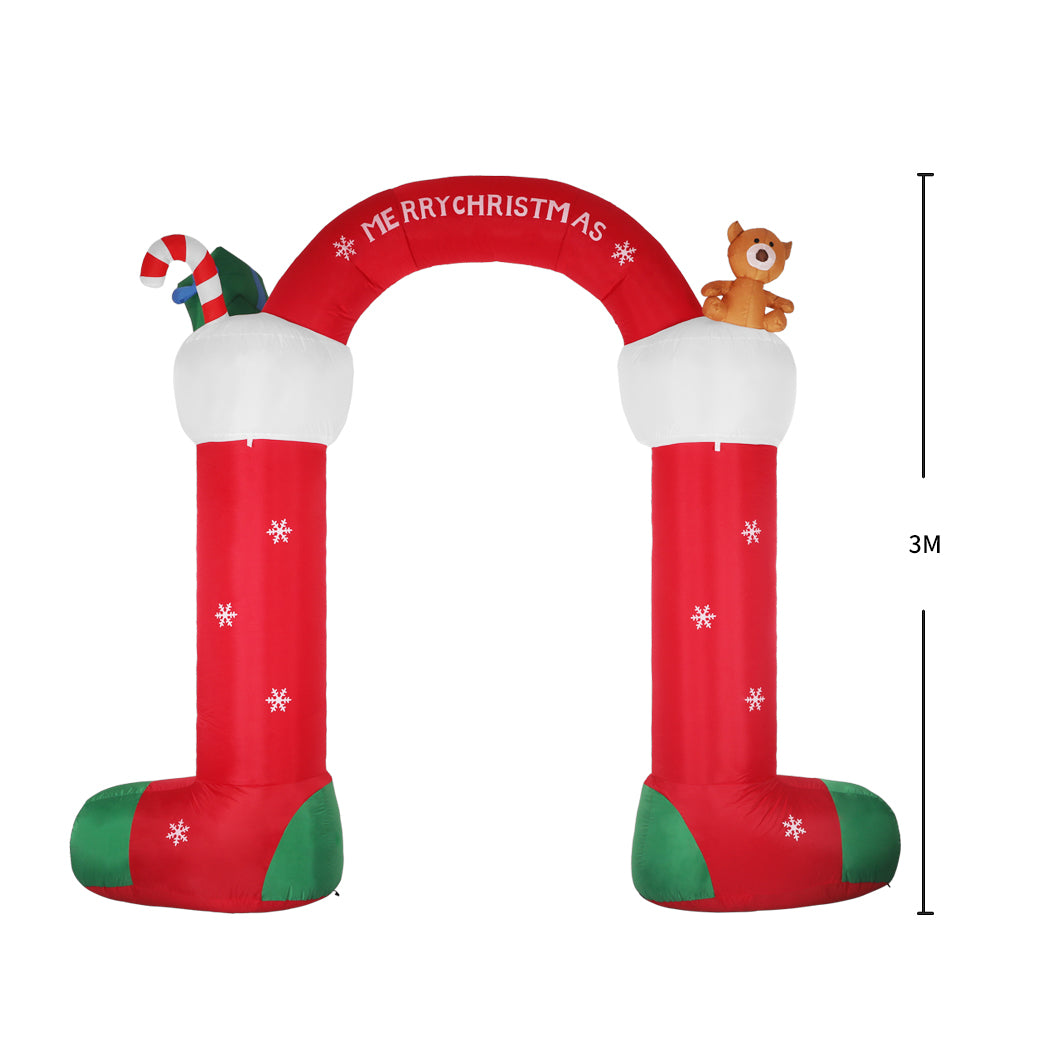 Santaco Christmas Inflatable Decor Stocking Arch 3M LED Lights Xmas Party - image3