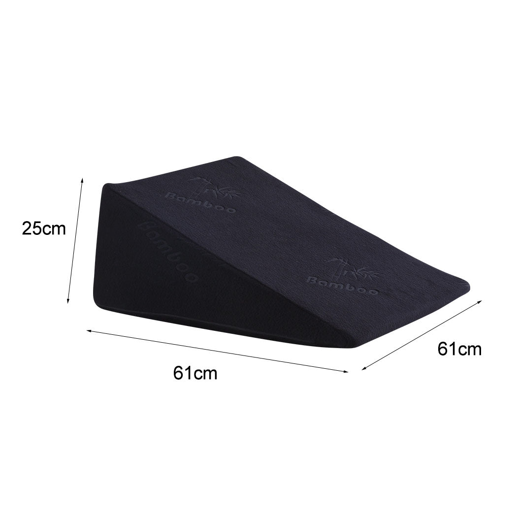 Cool Gel Memory Foam Bed Wedge Pillow Cushion Neck Back Support Sleep with Cover - image3