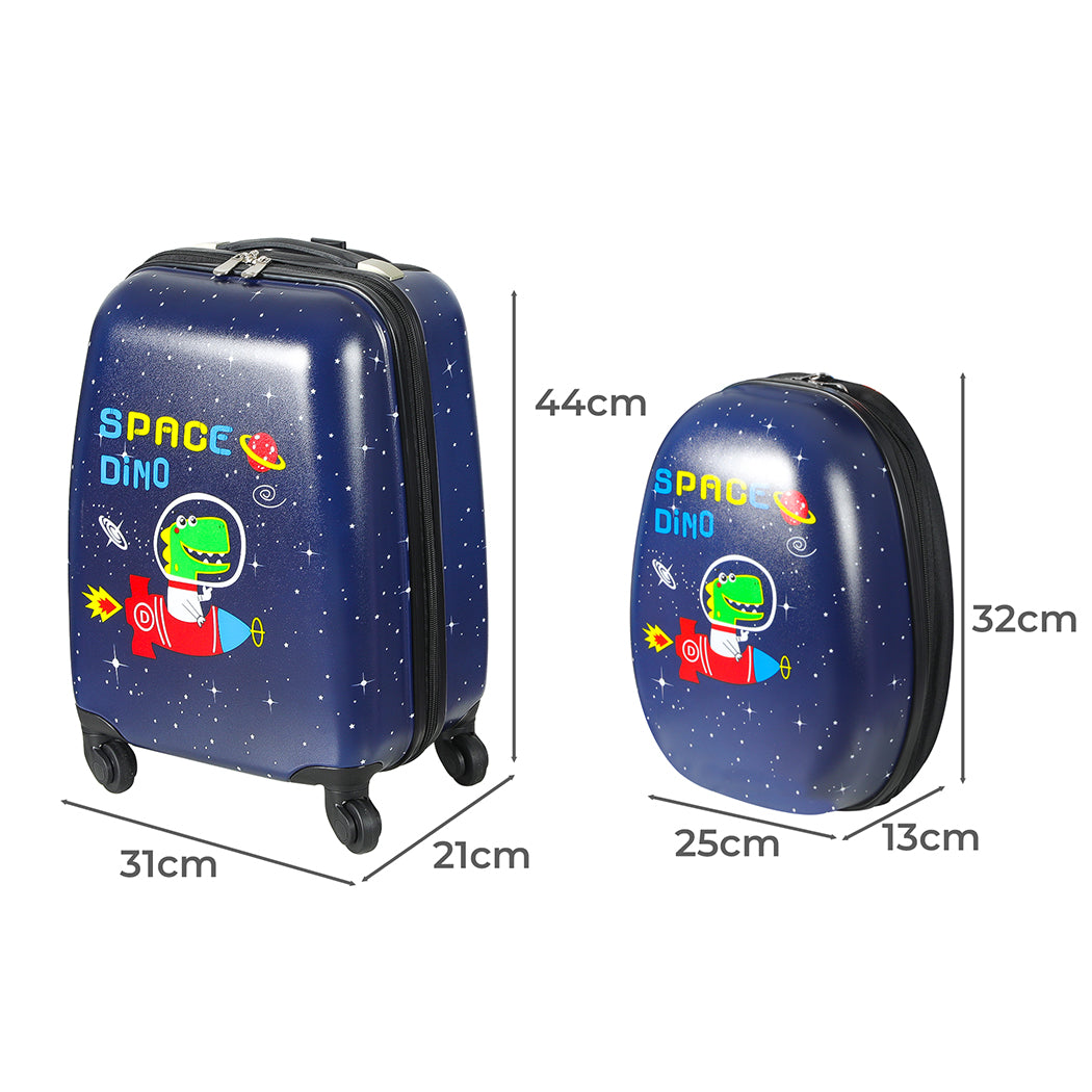 BoPeep 16''13'' 2PCS Kids Luggage Set Travel Suitcase Child Space Dino Backpack - image3