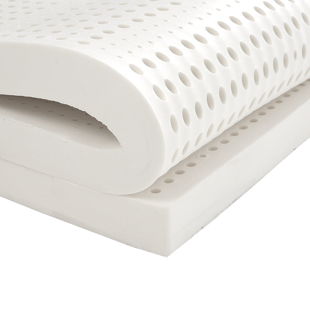 Dreamz Latex Mattress Topper Single Natural 7 Zone Bedding Removable Cover 5cm - image4