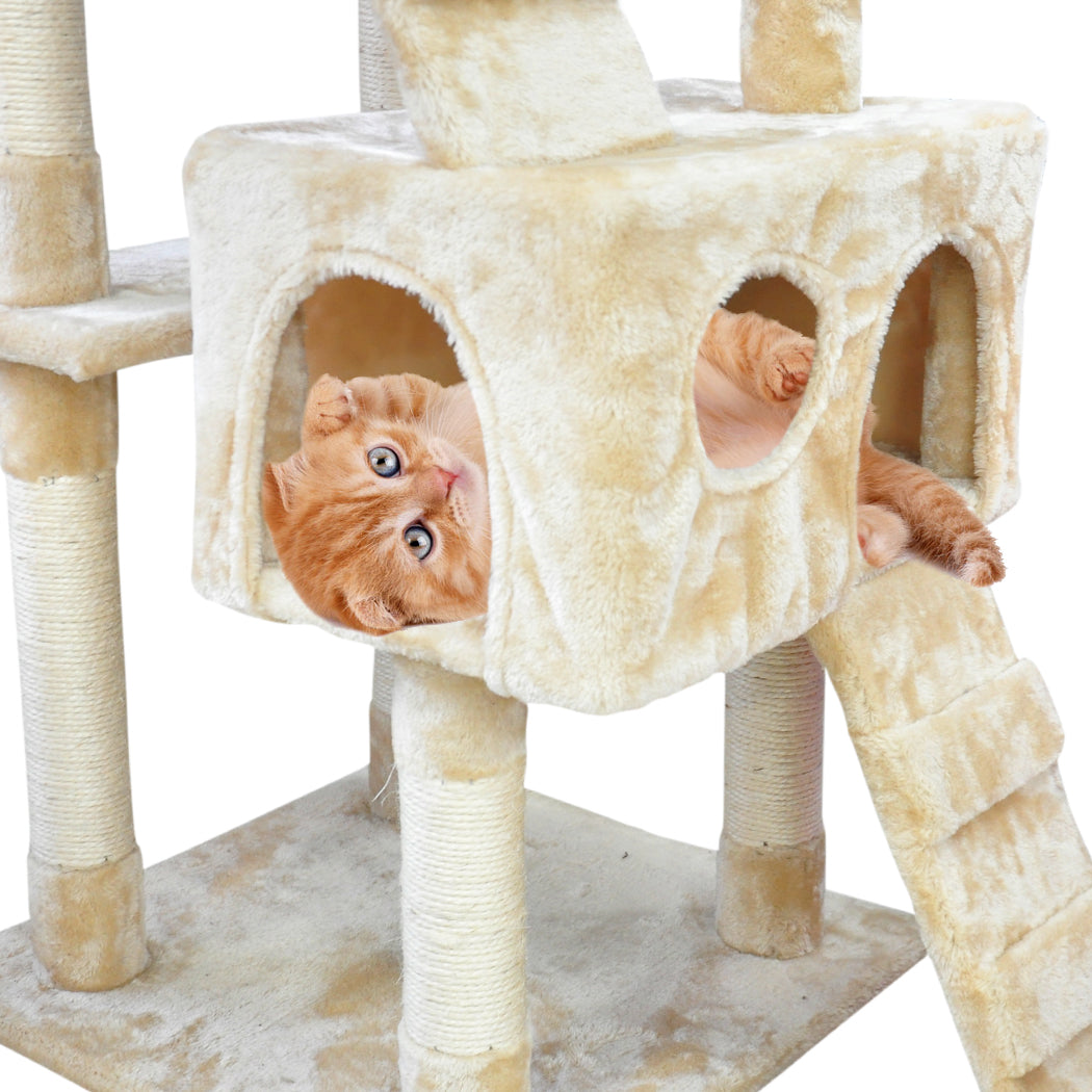 2.1M Cat Scratching Post Tree Gym House Condo Furniture Scratcher Tower - image4