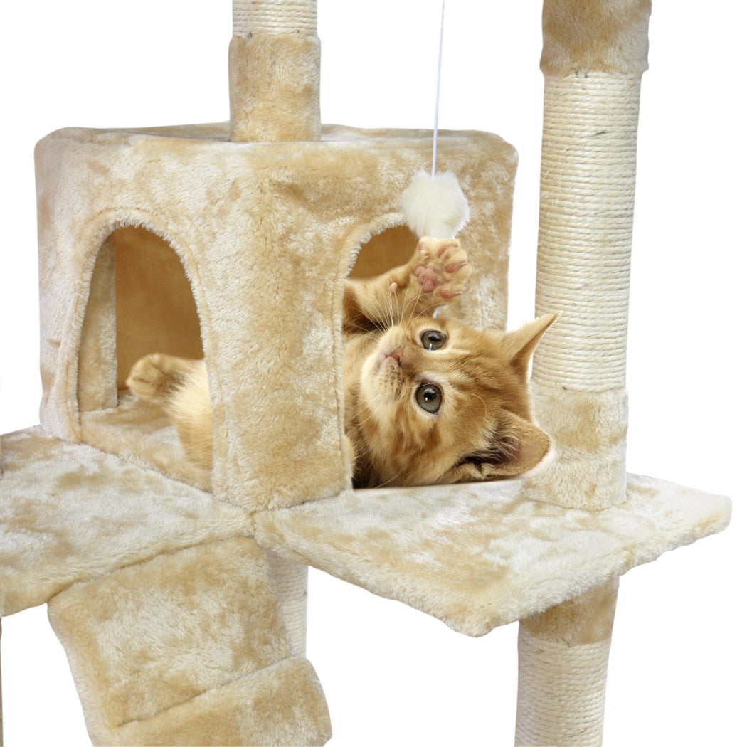 2.1M Cat Scratching Post Tree Gym House Condo Furniture Scratcher Tower - image5