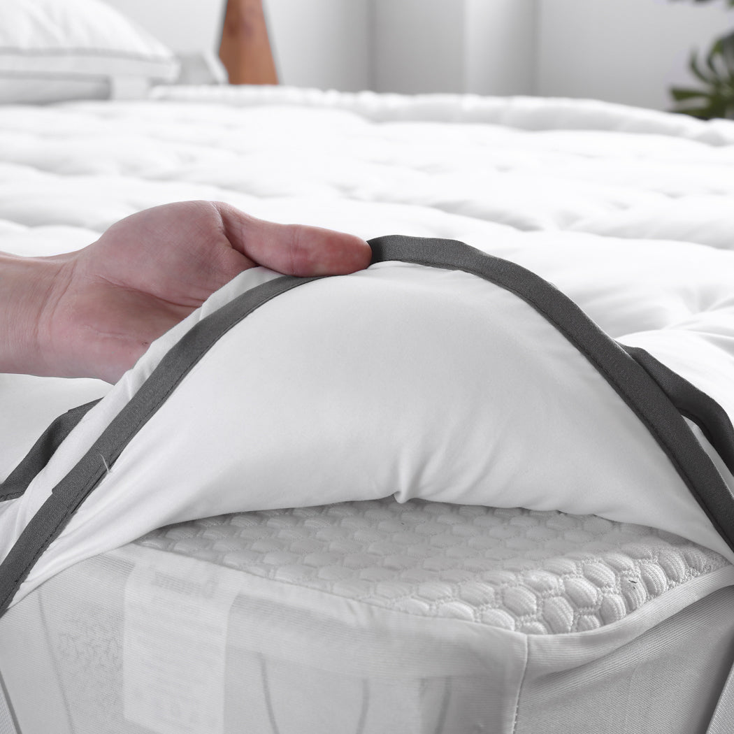 Luxury Bedding Pillowtop Mattress Topper Mat Pad Protector King Single - image5