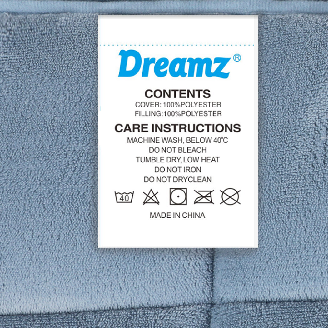 DreamZ Quilt Doona Comforter Blanket Velvet Winter Warm King Bedding Blue 500GSM - image6