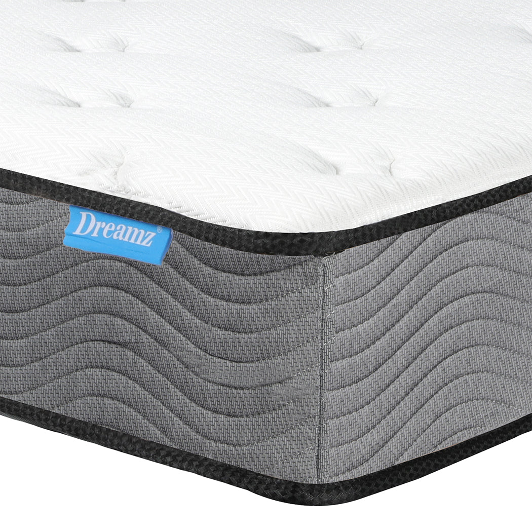 Dreamz Spring Mattress Pocket Bed Top Coil Sleep Foam Extra Firm Double 23CM - image6