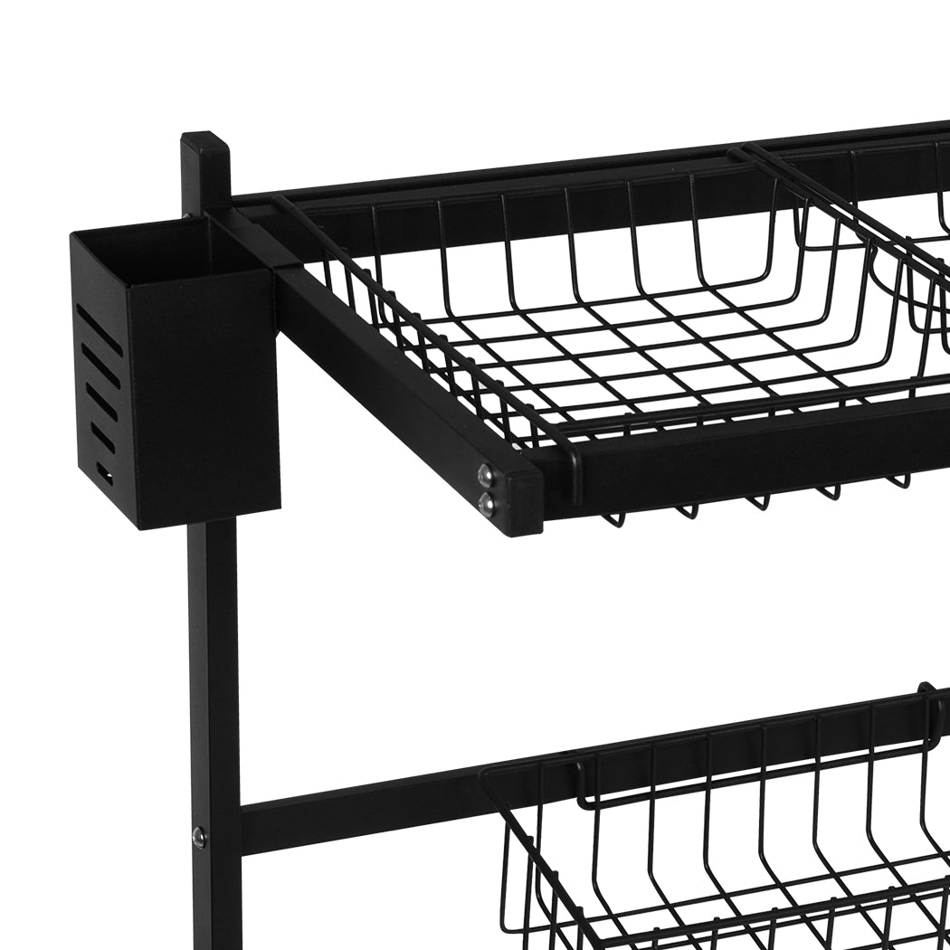 Dish Drying Rack Over Sink Stainless Steel Black Dish Drainer Organizer 2 Tier - image6