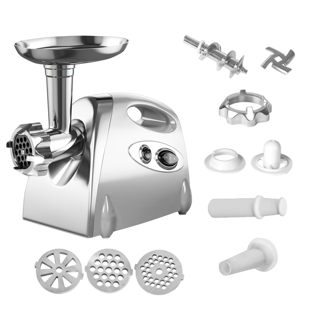 2800W Electric Meat Grinder Mincer Sausage Filler Kibbe Maker Stuffer Kitchen Silver - image6