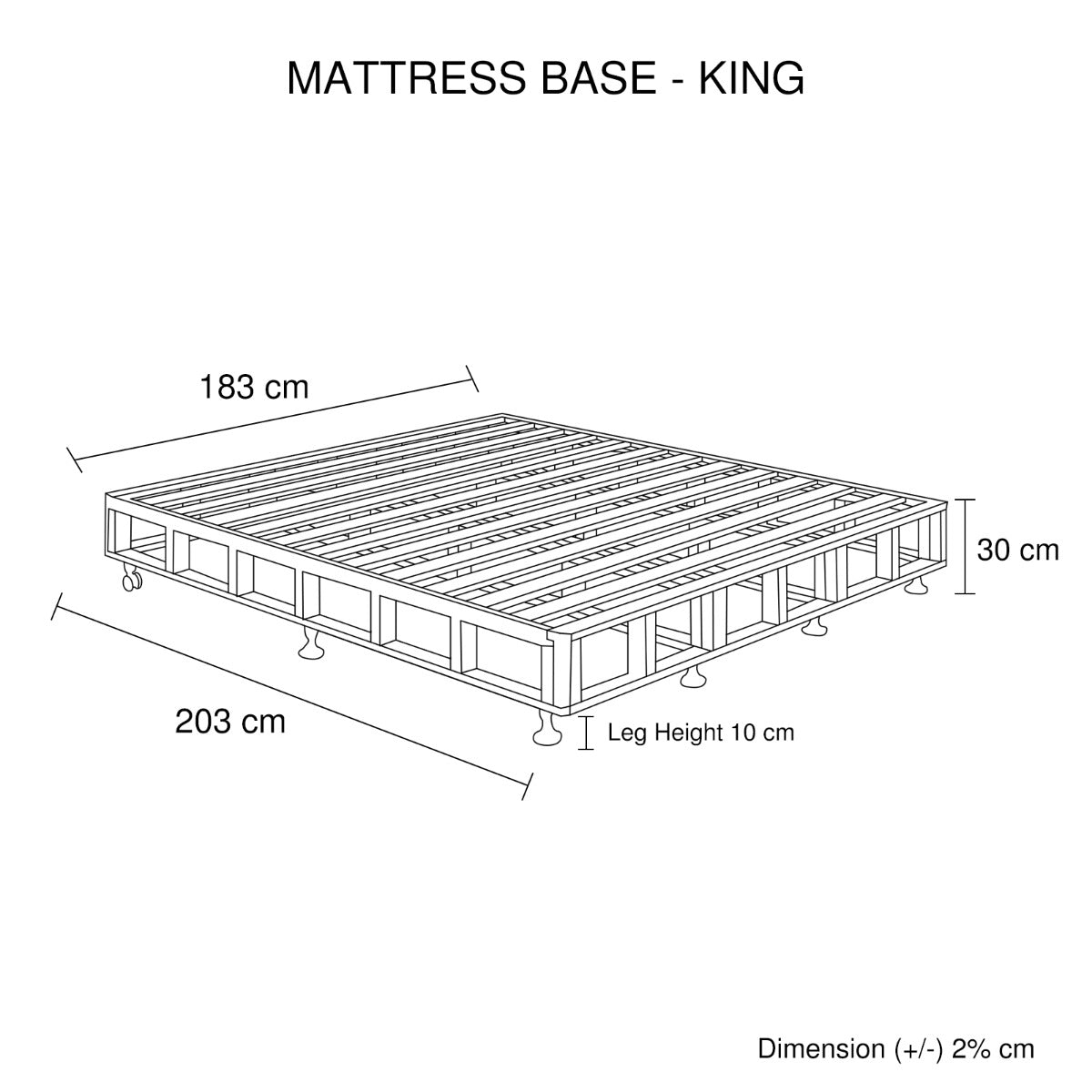 Mattress Base Ensemble King Size Solid Wooden Slat in Beige with Removable Cover - image8