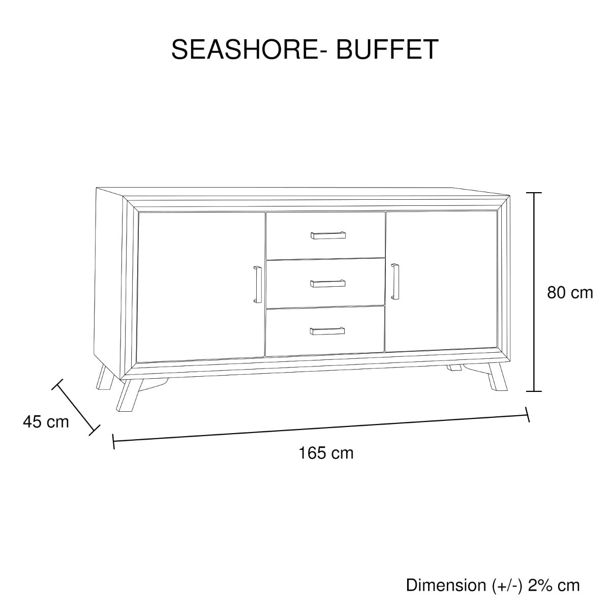 Seashore Sideboard 2 Doors - 3 Drawers - image6