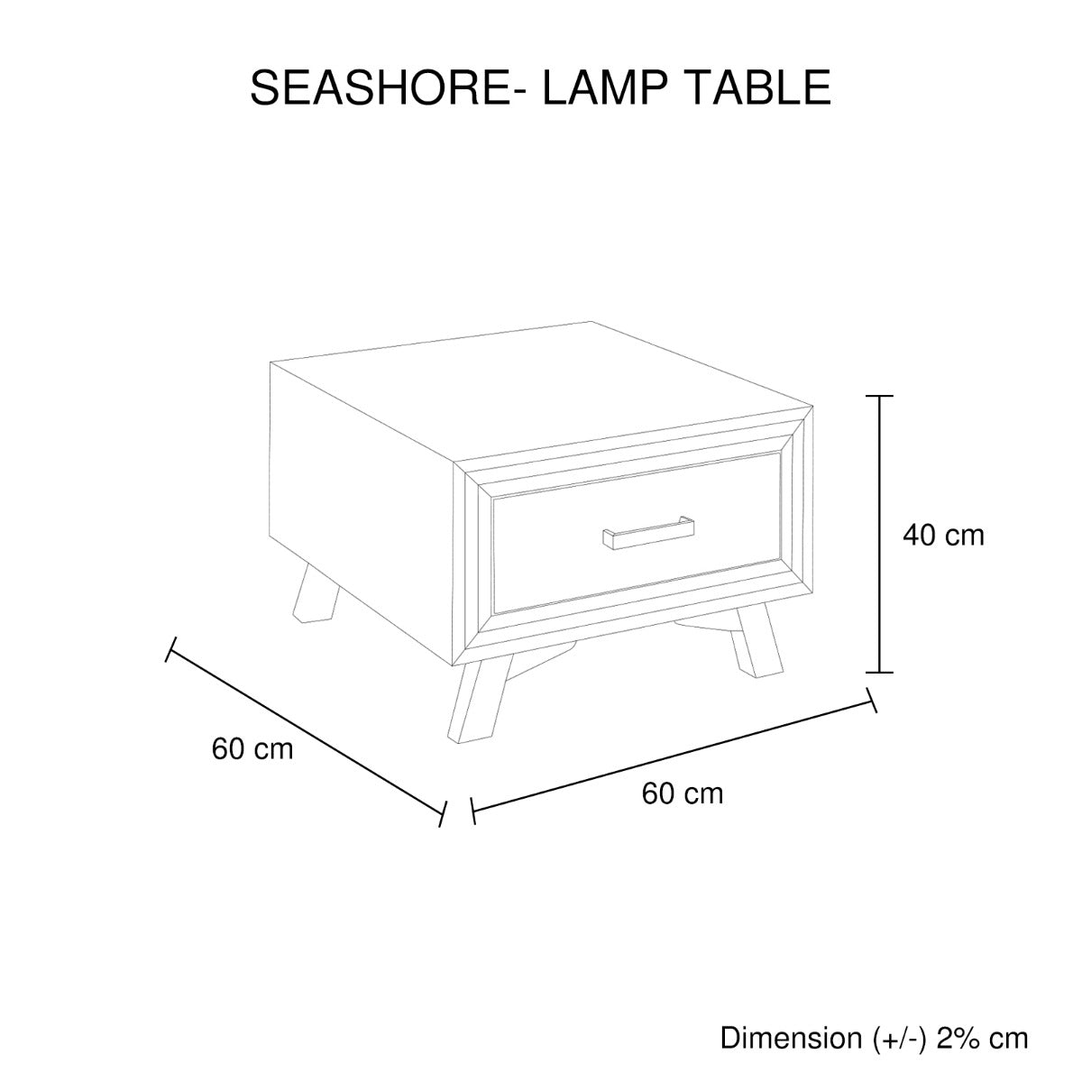 Lamp Table with 1 Storage Drawer Solid Wooden Frame in Silver Brush Colour - image6