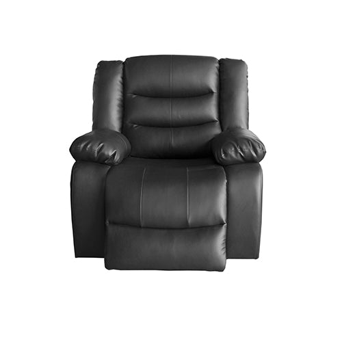 3+1+1 Seater Recliner Sofa In Faux Leather Lounge Couch in Black - image4