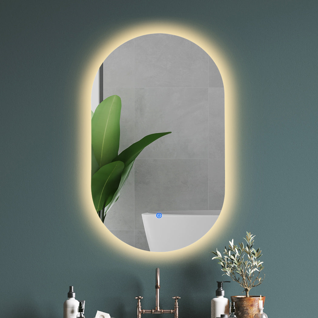 EMITTO LED Wall Mirror Oval Anti-fog Bathroom Mirrors Makeup Light 50x75cm - image7