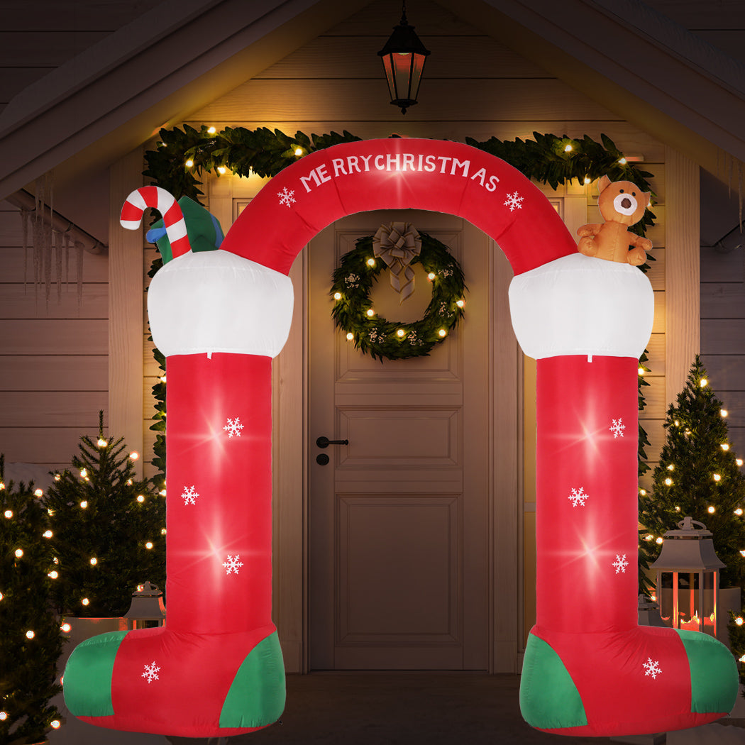 Santaco Christmas Inflatable Decor Stocking Arch 3M LED Lights Xmas Party - image7