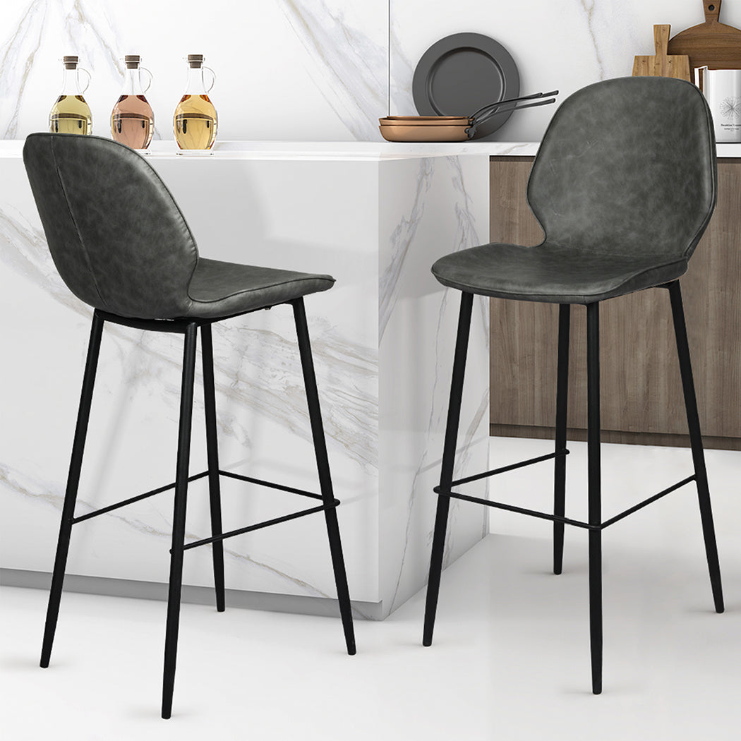 Levede 2x Bar Stool Counter Chair PU Leather Kitchen Pub Restaurant Padded Seat - image7