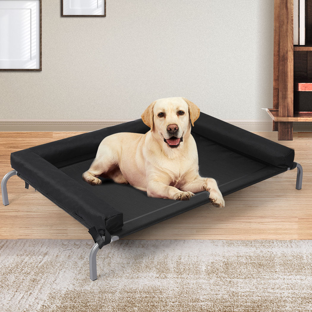 Elevated Pet Bed Dog Puppy Cat Trampoline Hammock Raised Heavy Duty Black L - image7
