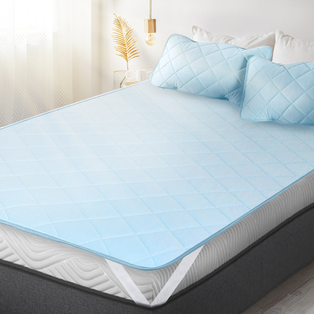 Mattress Protector Cool Topper Set  Pillow Case Double - image7