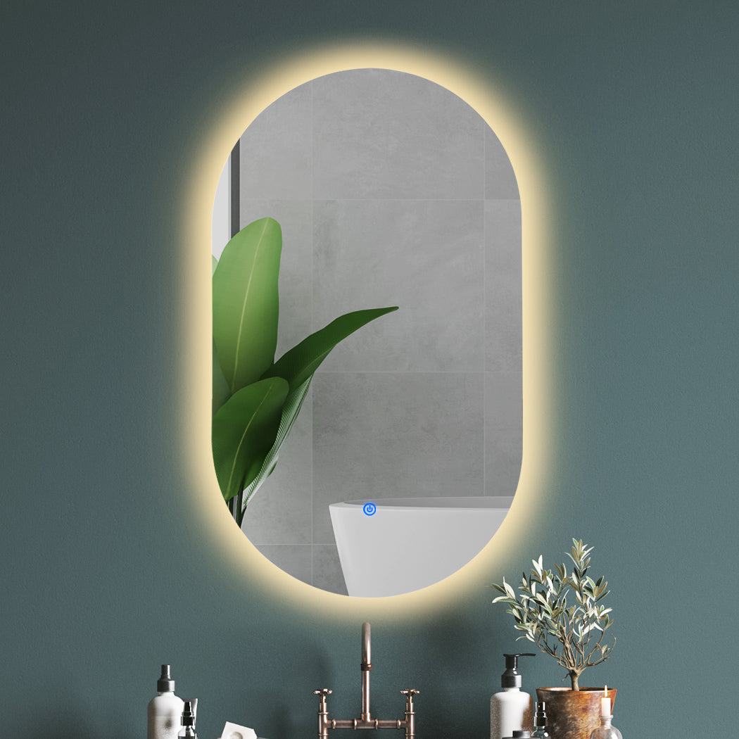 EMITTO LED Wall Mirror Oval Anti-fog Bathroom Mirrors Makeup Light 50x90cm - image7