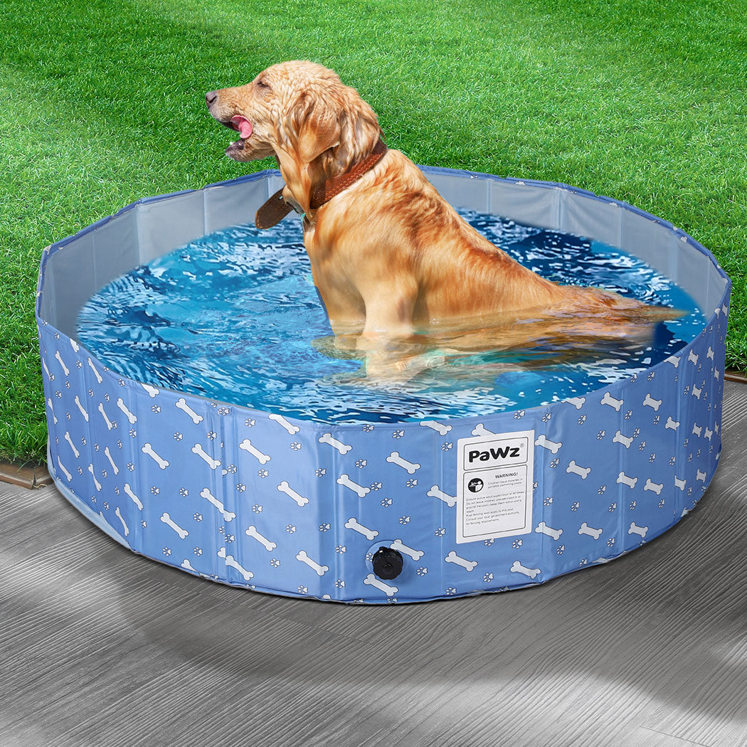 Portable Pet Swimming Pool Kids Dog Cat Washing Bathtub Outdoor Bathing Blue L - image7