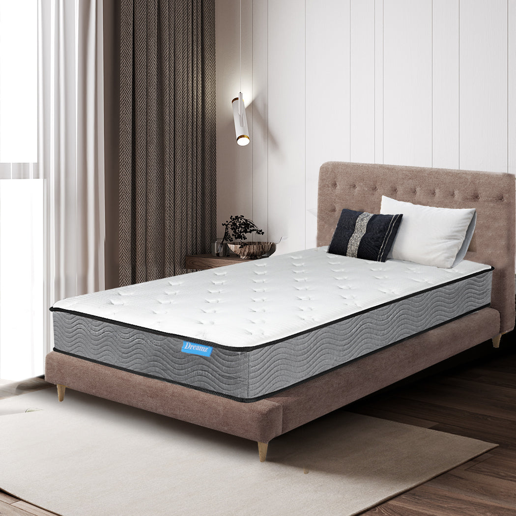 Dreamz Spring Mattress Pocket Bed Top Coil Sleep Foam Extra Firm Single 23CM - image7