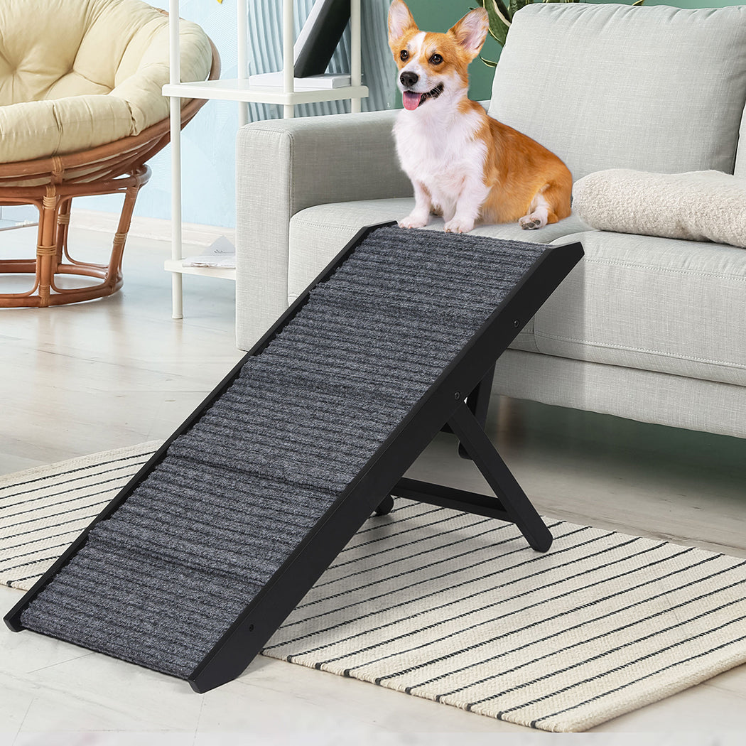 PaWz Adjustable Dog Ramp Height Stair For Bed Sofa Cat Dogs Folding Portable - image7