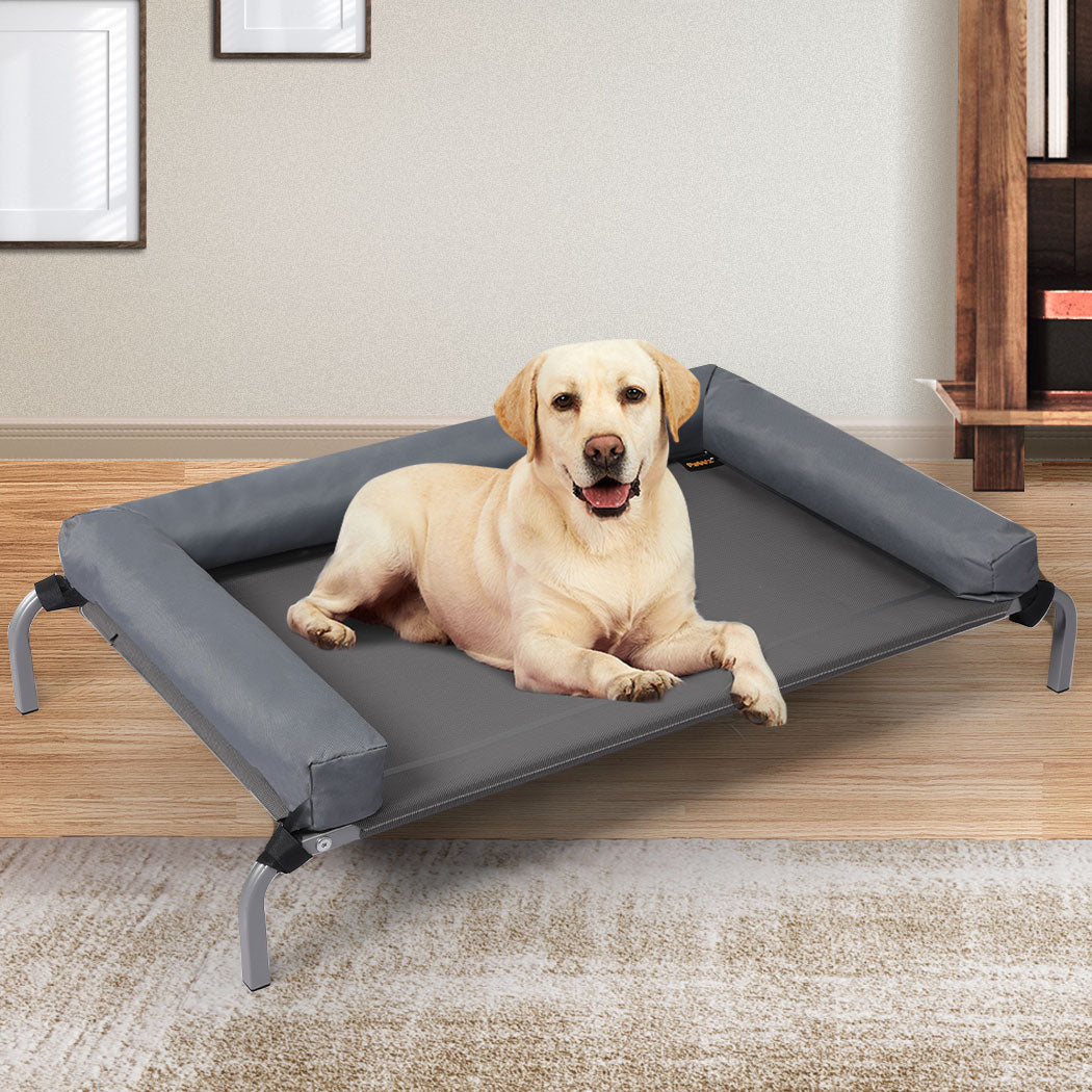 Elevated Pet Bed Dog Puppy Cat Trampoline Hammock Raised Heavy Duty Grey M - image7