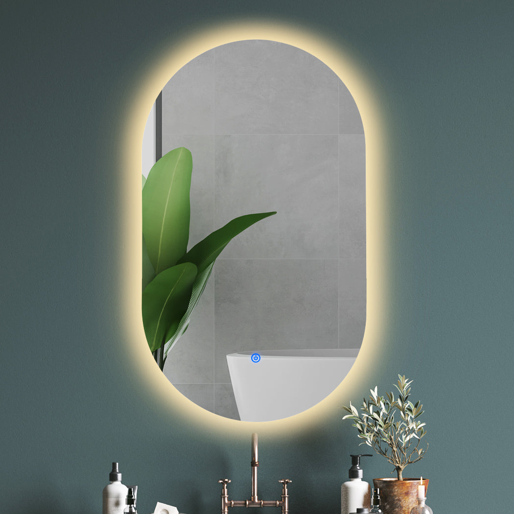 EMITTO LED Wall Mirror Oval Anti-fog Bathroom Mirrors Makeup Light 60x100cm - image7