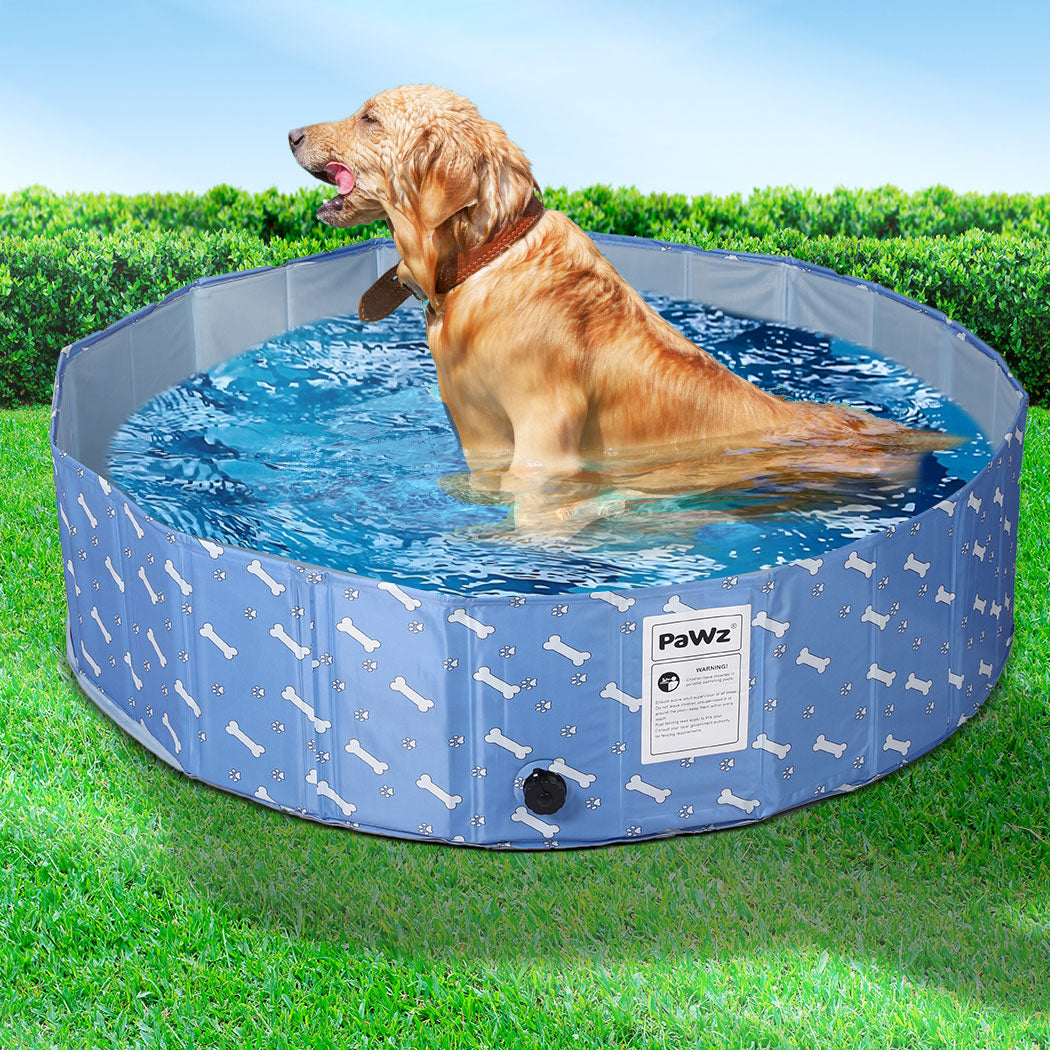 Portable Pet Swimming Pool Kids Dog Cat Washing Bathtub Outdoor Bathing Blue M - image8