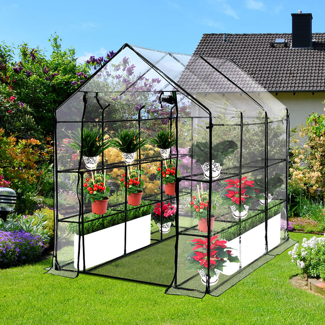 3 Tier Walk In Greenhouse Garden Shed PVC Cover Film Tunnel Green House Plant - image7