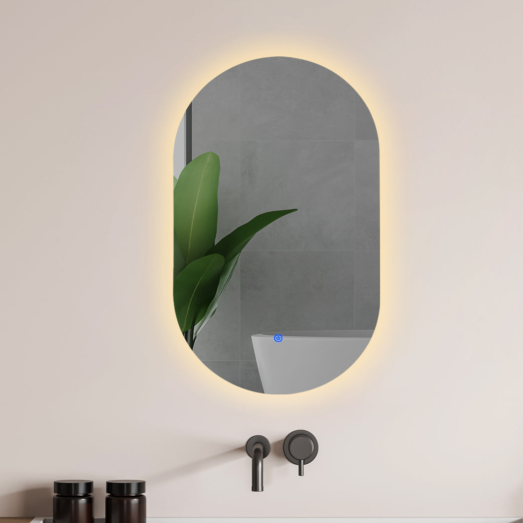 EMITTO LED Wall Mirror Oval Anti-fog Bathroom Mirrors Makeup Light 50x75cm - image8