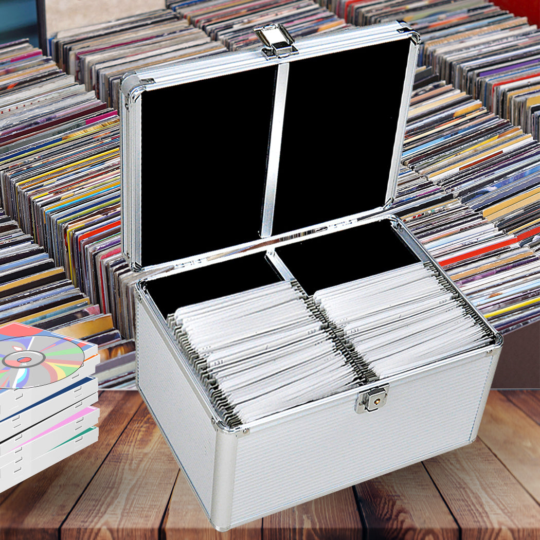 240 Discs Aluminium CD DVD Cases Bluray Lock Storage Box Organizer Free Inserts - image7