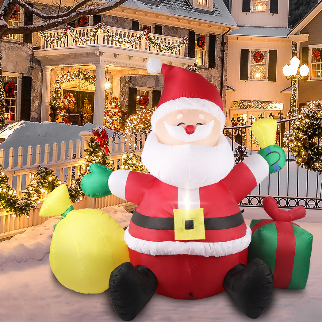 Santaco Inflatable Christmas Outdoor Decorations Santa LED Lights Xmas Party - image8