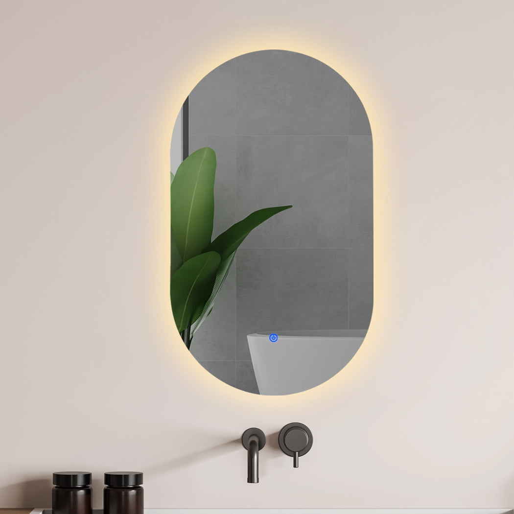EMITTO LED Wall Mirror Oval Anti-fog Bathroom Mirrors Makeup Light 50x90cm - image8