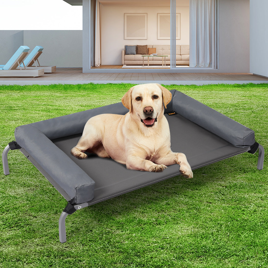 Elevated Pet Bed Dog Puppy Cat Trampoline Hammock Raised Heavy Duty Grey L - image8