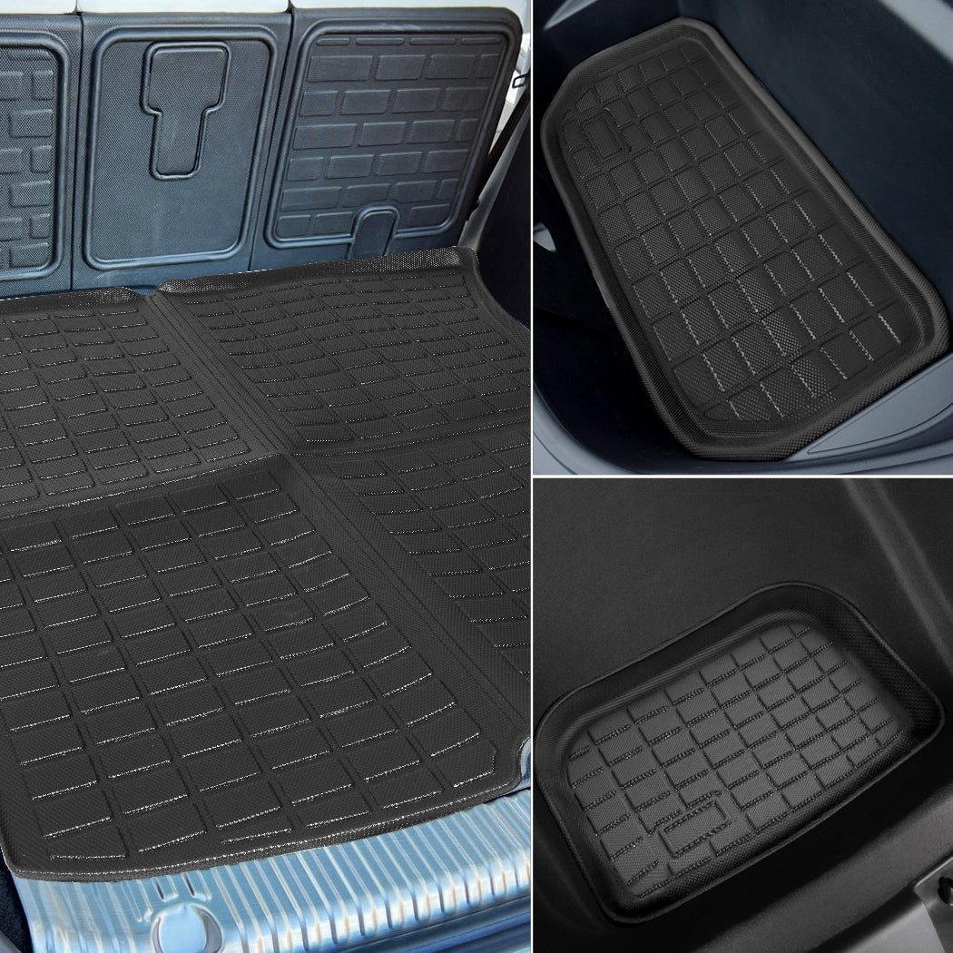 Manan Tesla Model Y Floor Mats Front Rear Trunk +Toolbox Anti-Slip Car Carpets - image8