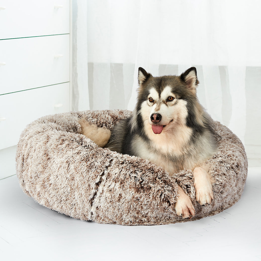 PaWz Pet Beds Dog Cat Soft Warm Kennel Round Calming Nest Cave AU Coffee XXL - image8