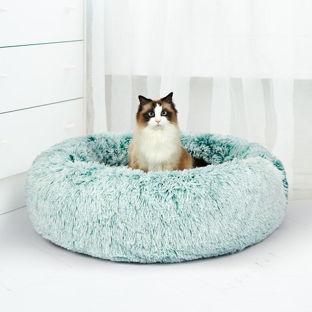 Pet Beds Dog Cat Soft Warm Kennel Round Calming Nest Cave AU Teal XXL - image8