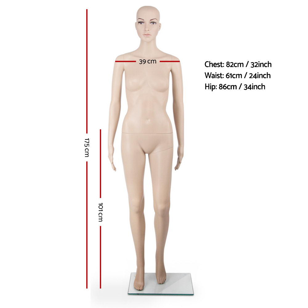 175cm Tall Full Body Female Mannequin - Skin Coloured - image2