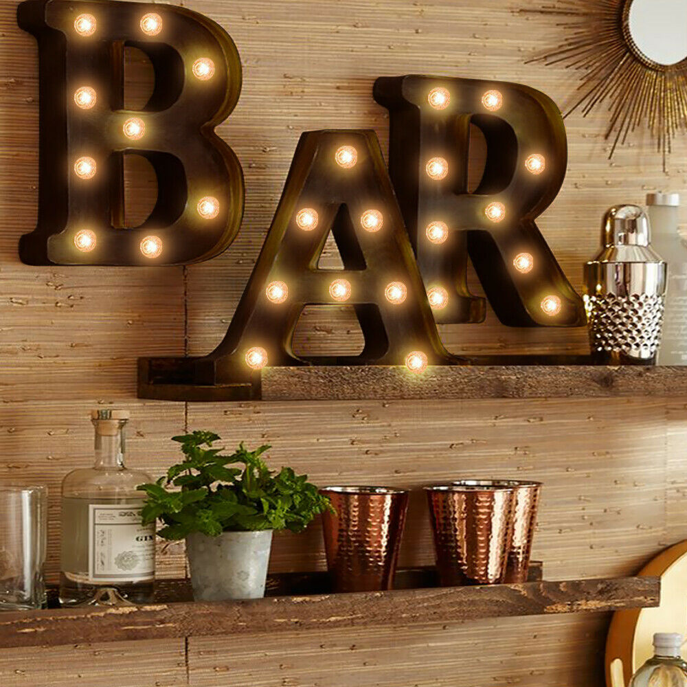 LED Metal Letter Lights Free Standing Hanging Marquee Event Party D?cor Letter V - image9