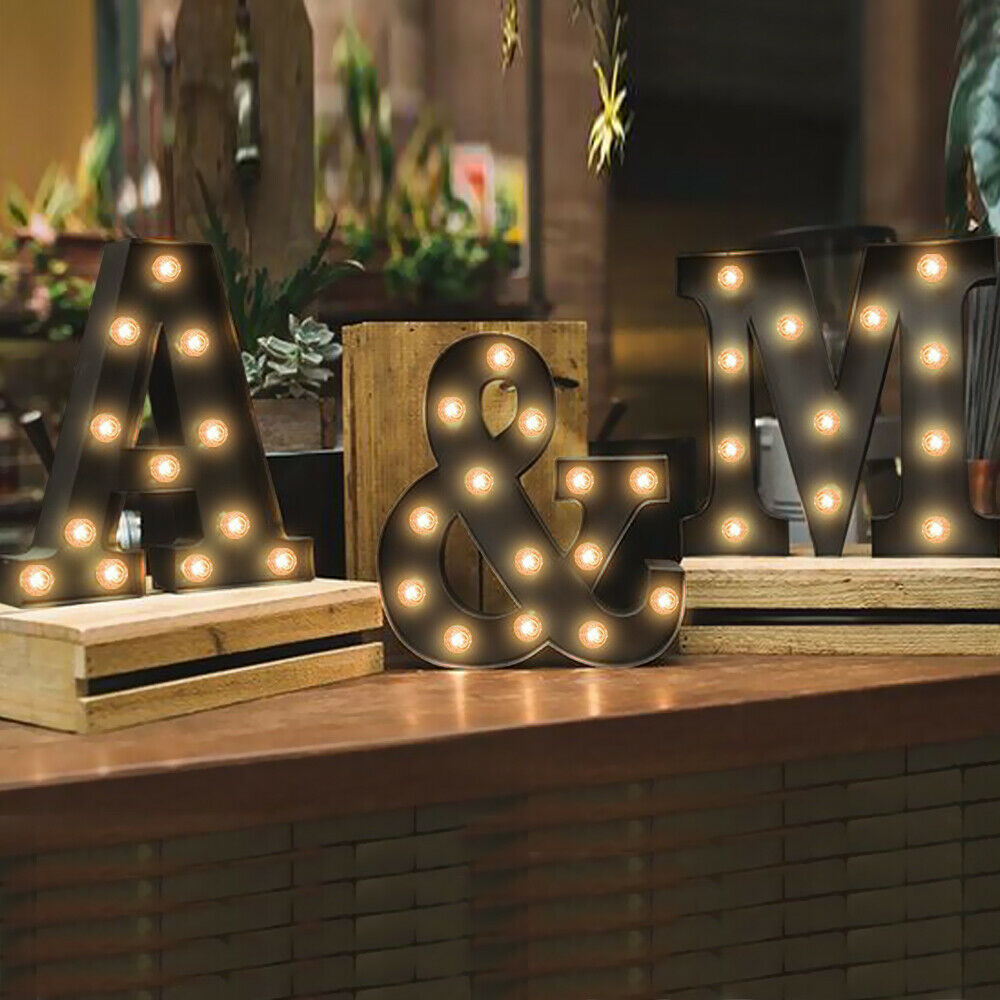 LED Metal Letter Lights Free Standing Hanging Marquee Event Party D?cor Letter V - image10