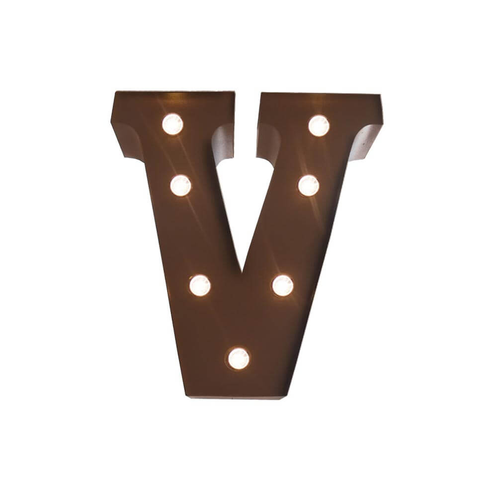 LED Metal Letter Lights Free Standing Hanging Marquee Event Party D?cor Letter V - image1