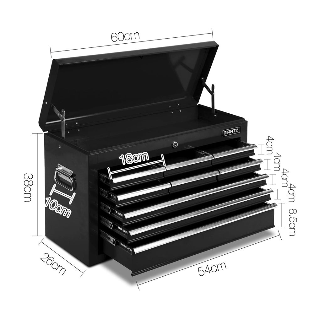 9 Drawer Mechanic Tool Box Storage - Black - image2