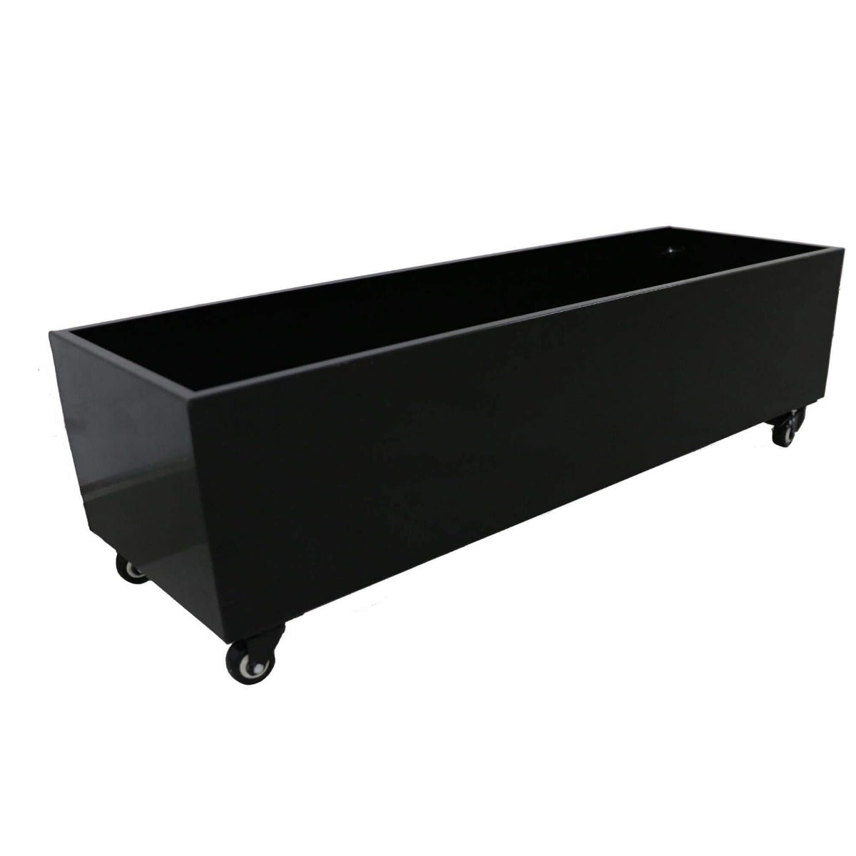 Black Metal Versatility Planter Medium with Wheels - image1