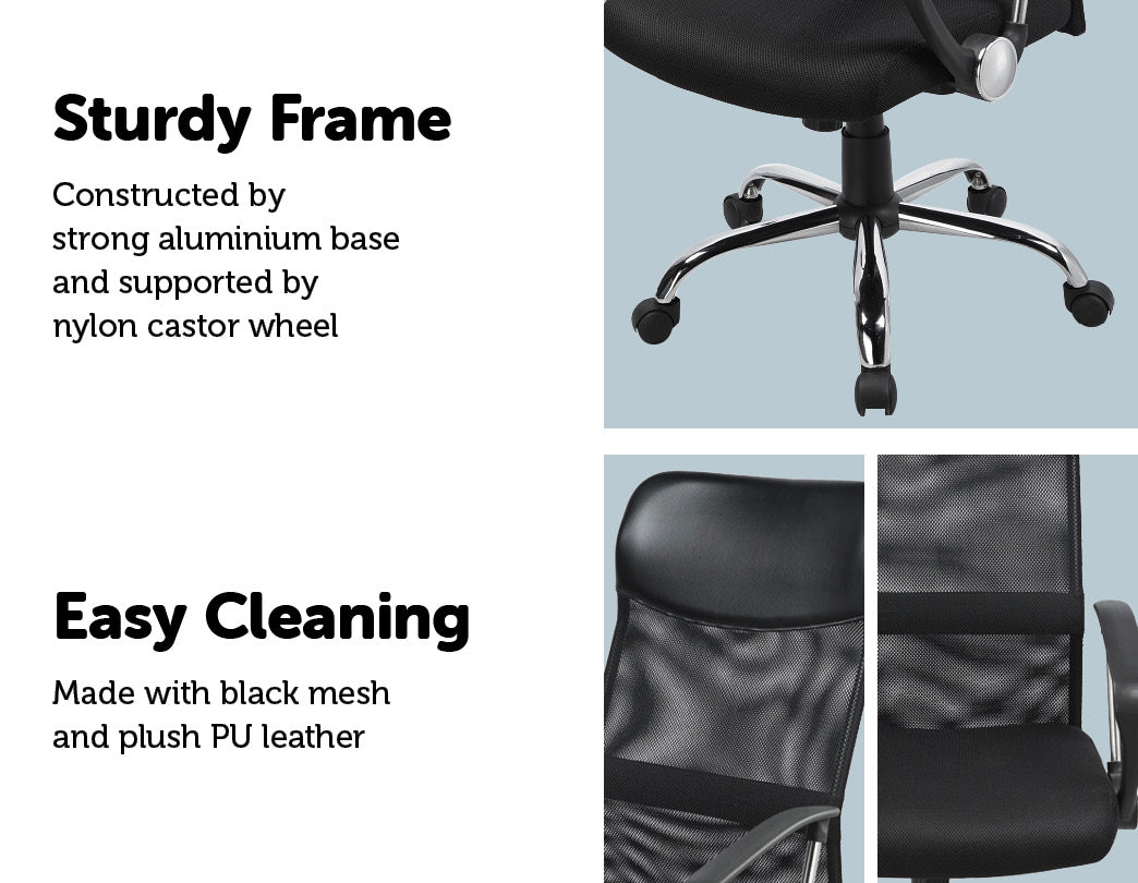 Ergonomic Mesh PU Leather Office Chair - image5